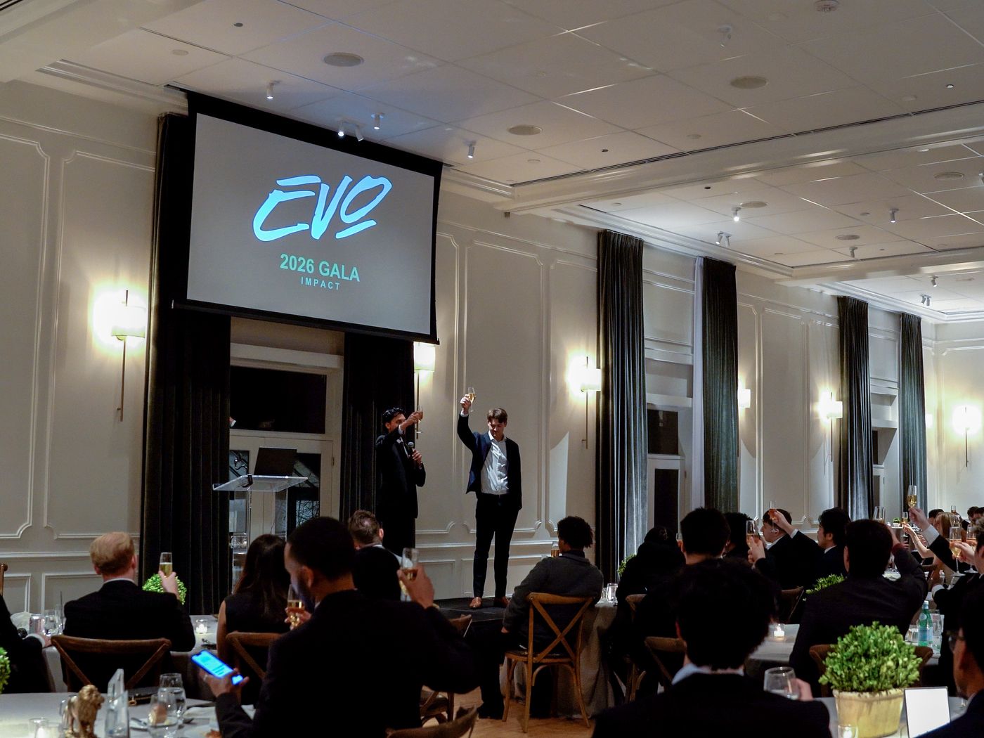 Evo reps raising a toast at the 2026 Evo Gala